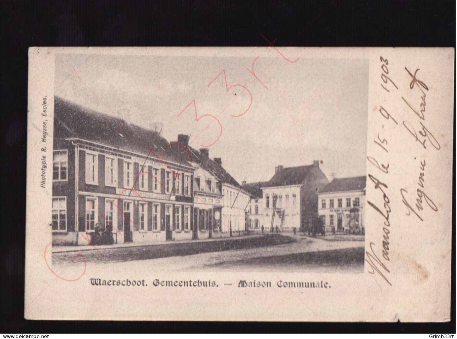 Waerschoot - Gemeentehuis / Maison Communale - Postkaart - Waarschoot