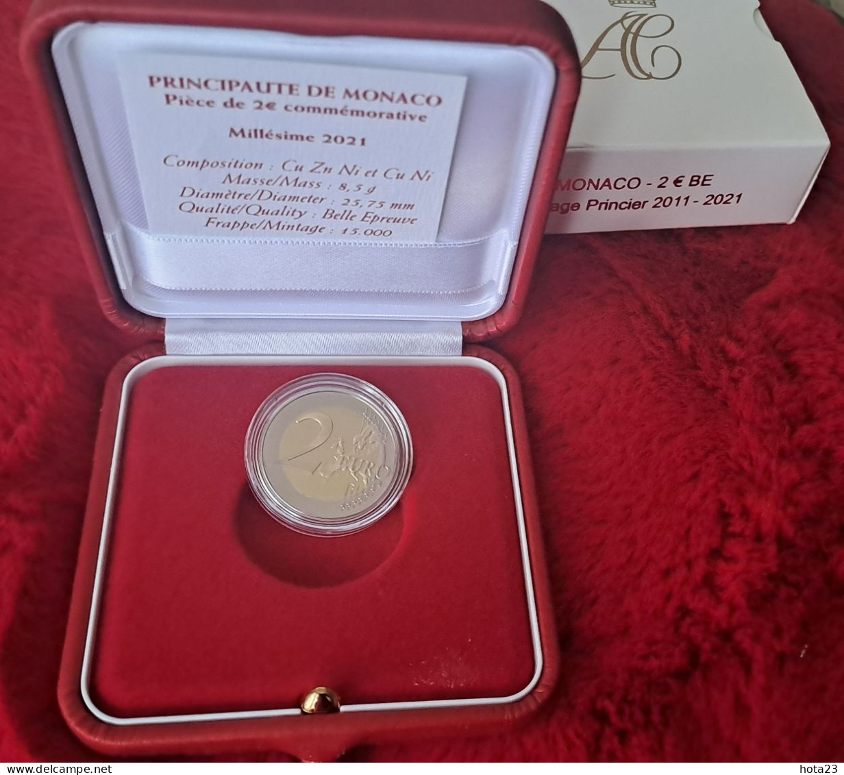 Monaco 2 Euro Coin 2021 PP 10 Years Wedding Charlene And Albert  In Original Packaging Case And Slipers - Monaco