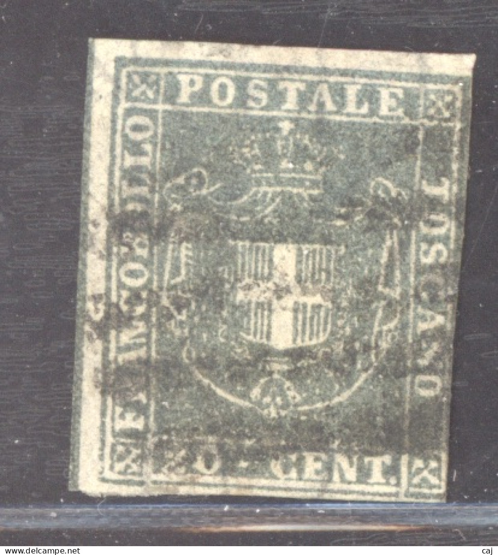 Italie  -  Toscane  :  Yv  20a  (o)      Bleu Gris     ,   N2 - Toskana