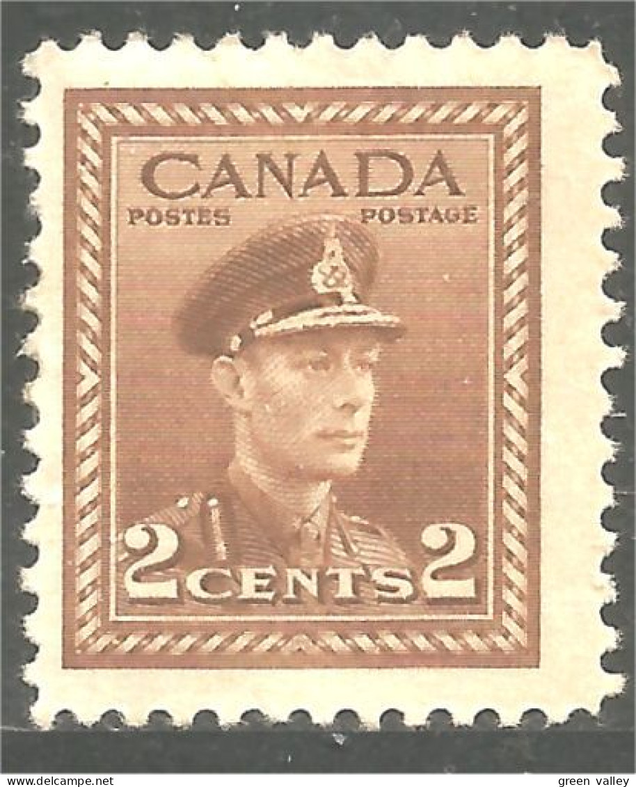 951 Canada 1942 #250 Roi King George VI 2c Brown Brun War Issue MH * Neuf (448) - Nuevos