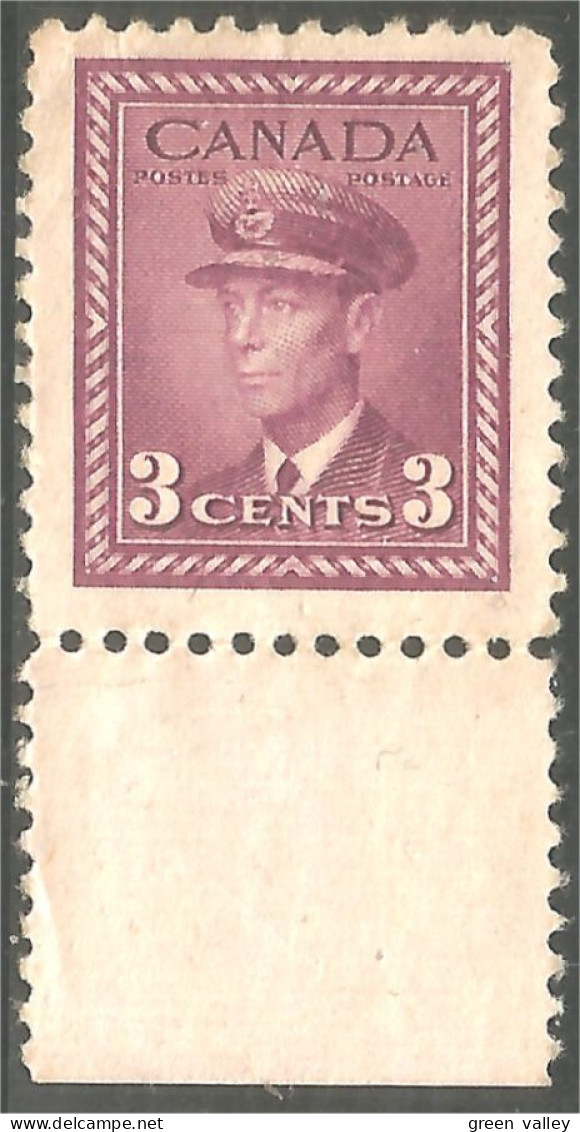 951 Canada 1942 #252 Roi King George VI 3c Rose Violet War Issue MNH ** Neuf SC (450b) - Unused Stamps