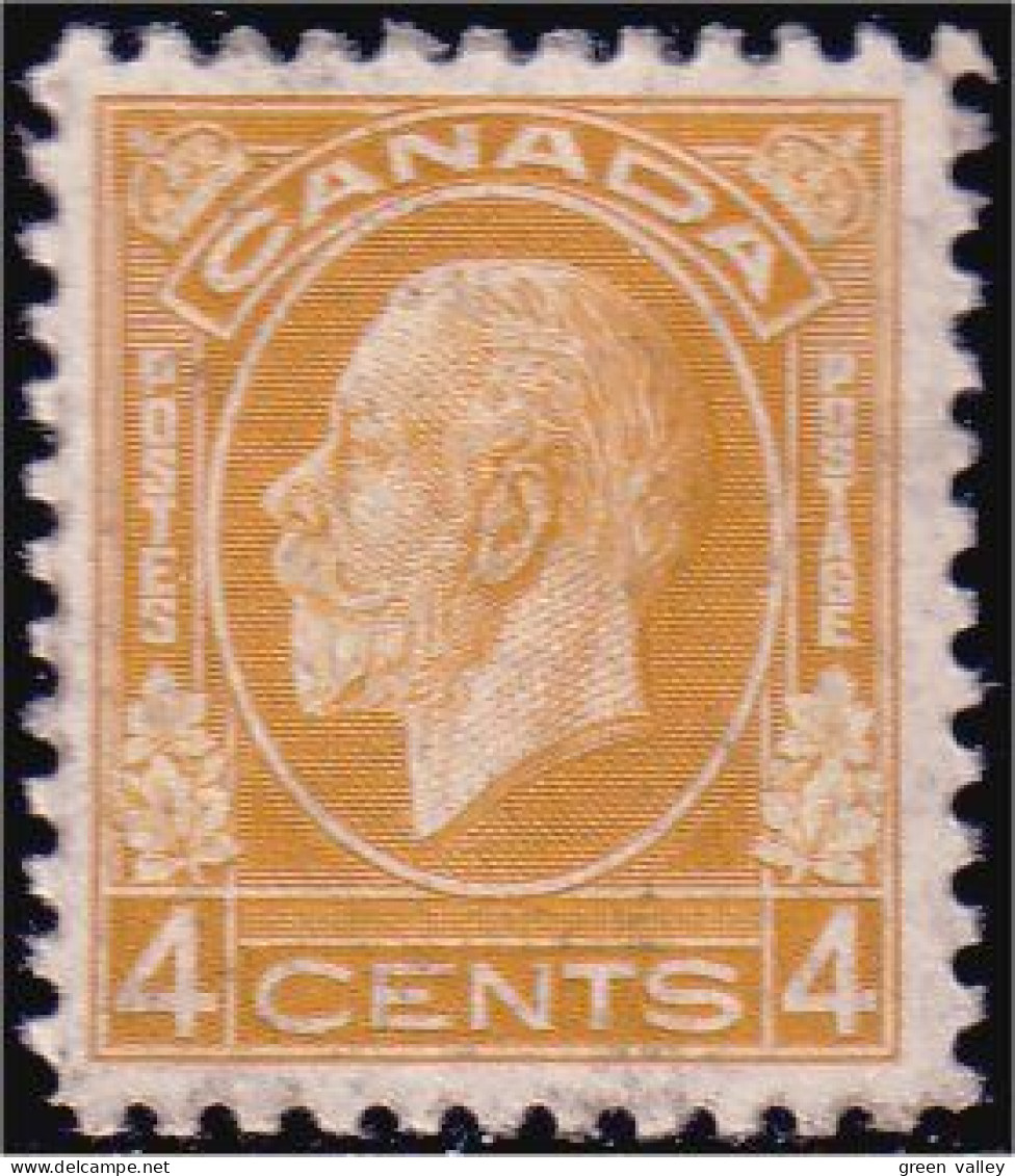 951 Canada 1932 George V Medallion 4c Ochre VF TB SC #198 CV $75 MLH * Neuf CH Légère (190) - Neufs