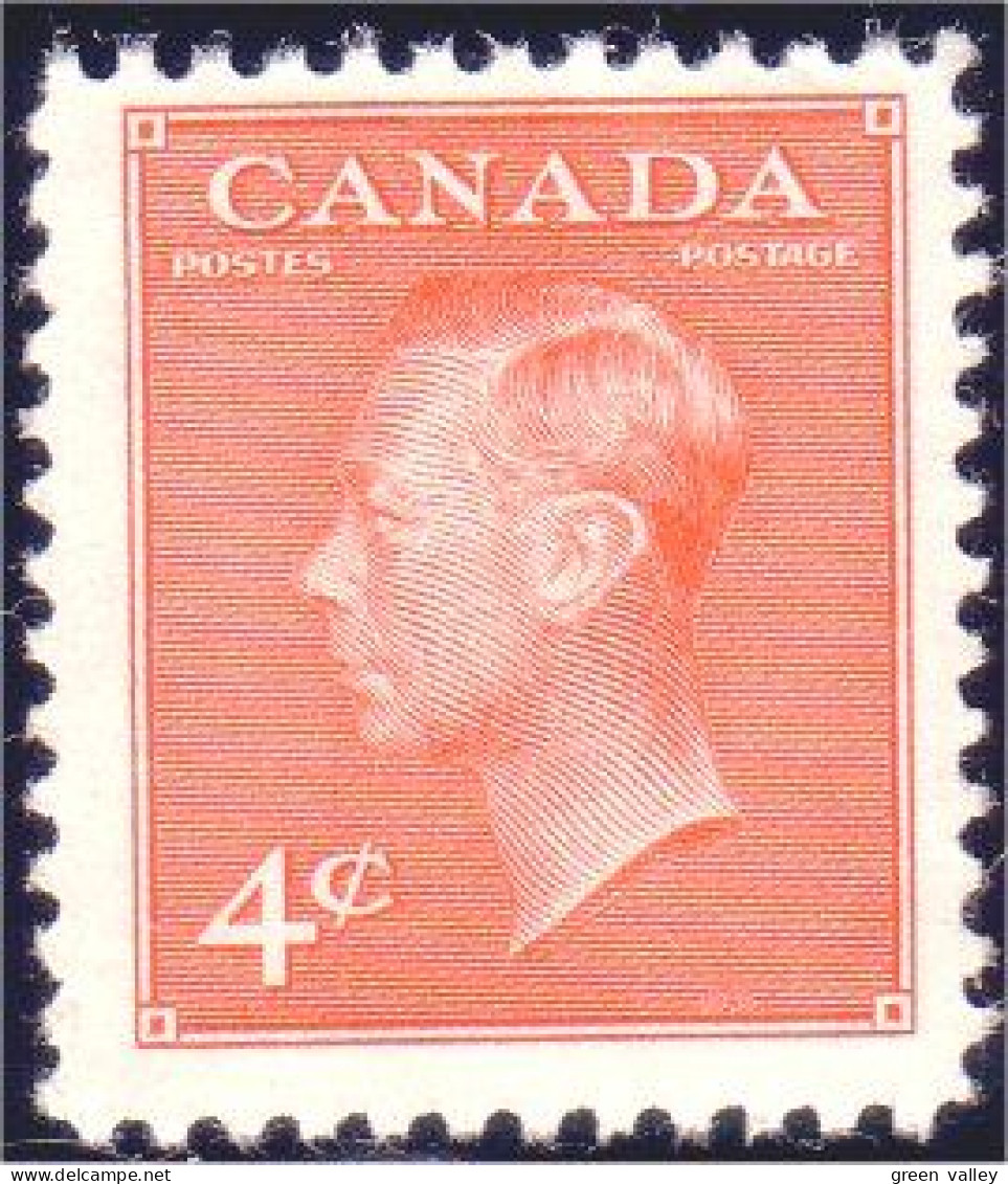 951 Canada 1951 George VI POSTES-POSTAGE 4c Orange MNH ** Neuf SC (172) - Neufs