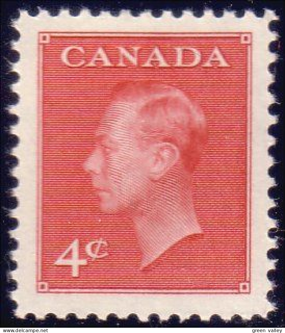 951 Canada 1950 George VI POSTES-POSTAGE Omitted 4c Carmine MH * Neuf (154) - Nuevos