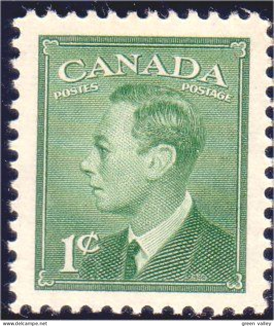951 Canada 1949 George VI POSTES-POSTAGE 1c Green Vert MNH ** Neuf SC (143) - Nuevos