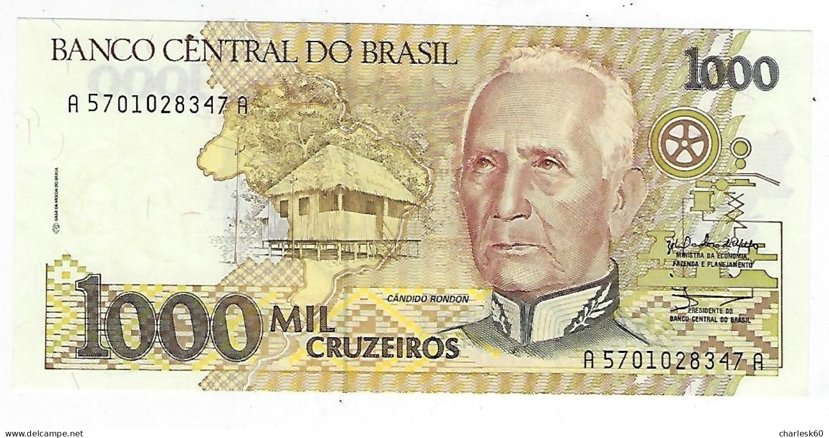 Billet - Brésil - 1000 Cruzeiros - Mil Cruzeiros - Mil - Brazilië