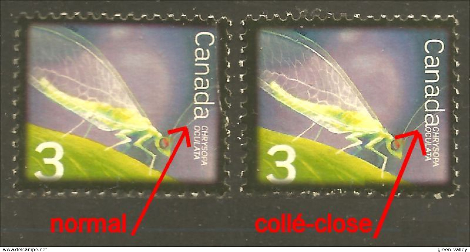 970 Canada Insecte ERREUR - ERROR Mint No Gum Sans Gomme (325) - Varietà & Curiosità