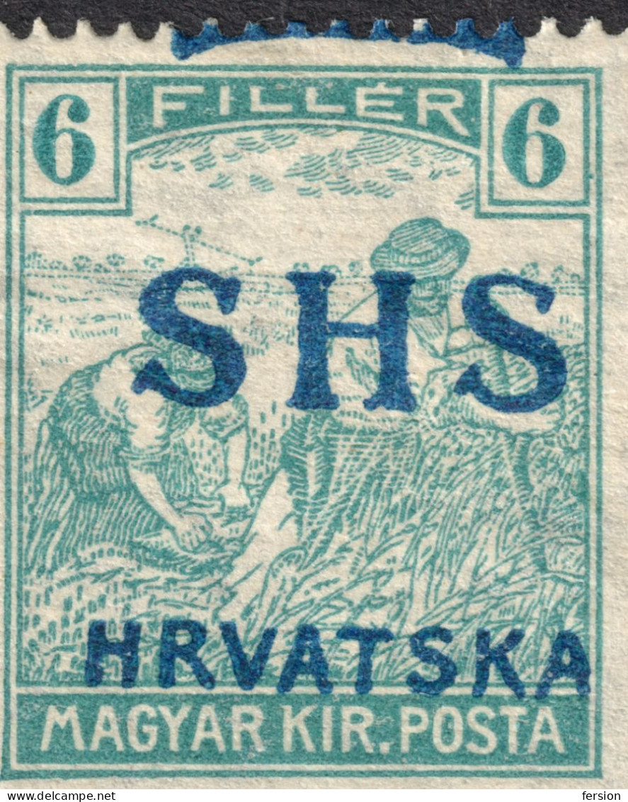 1918 SHS Yugoslavia Croatia - Hungary Harvester OVERPRINT LOT - MH 5 F /  6 F / 15 F - Ungebraucht