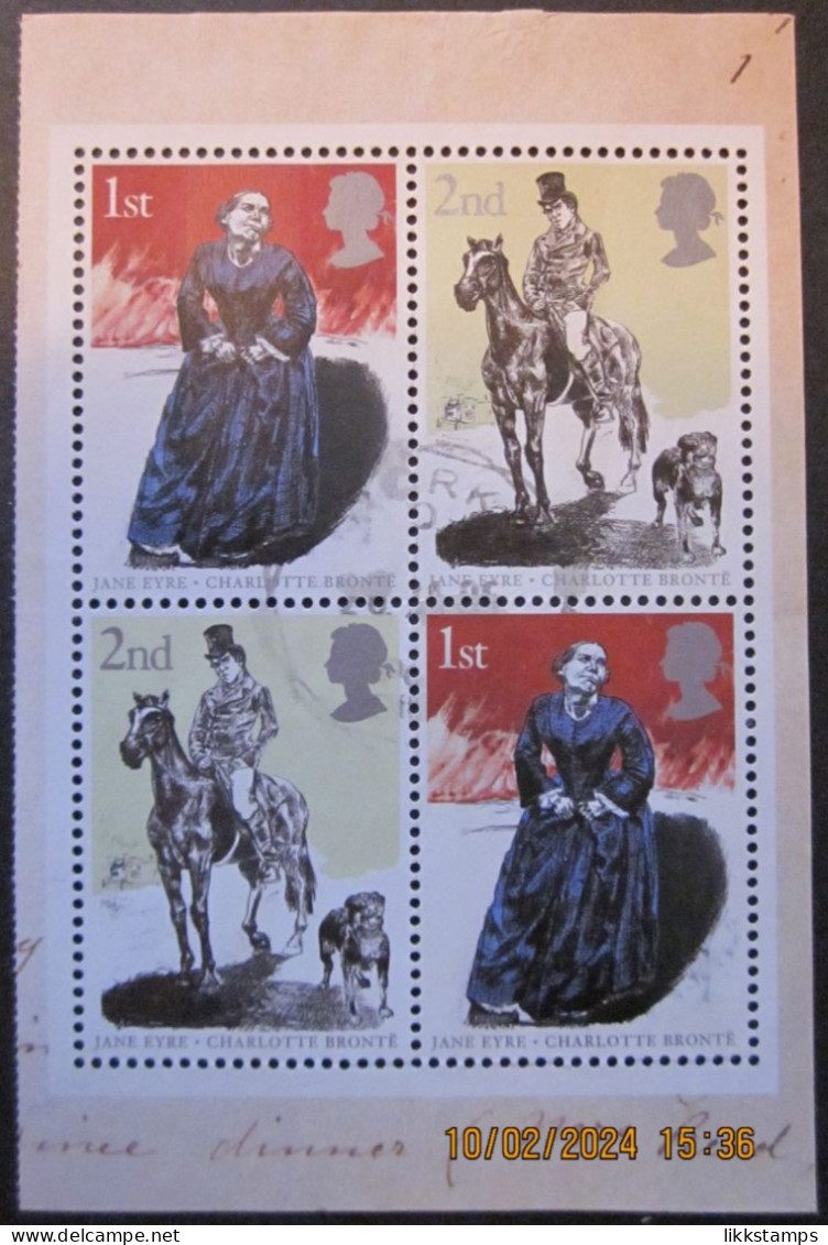 2005 ~ 4 X MULTI VALUE STAMP PANE No. '2518a' ~ Ex-THE BRONTÉ SISTERS PSB. FINE USED  CDS #00594 - Oblitérés