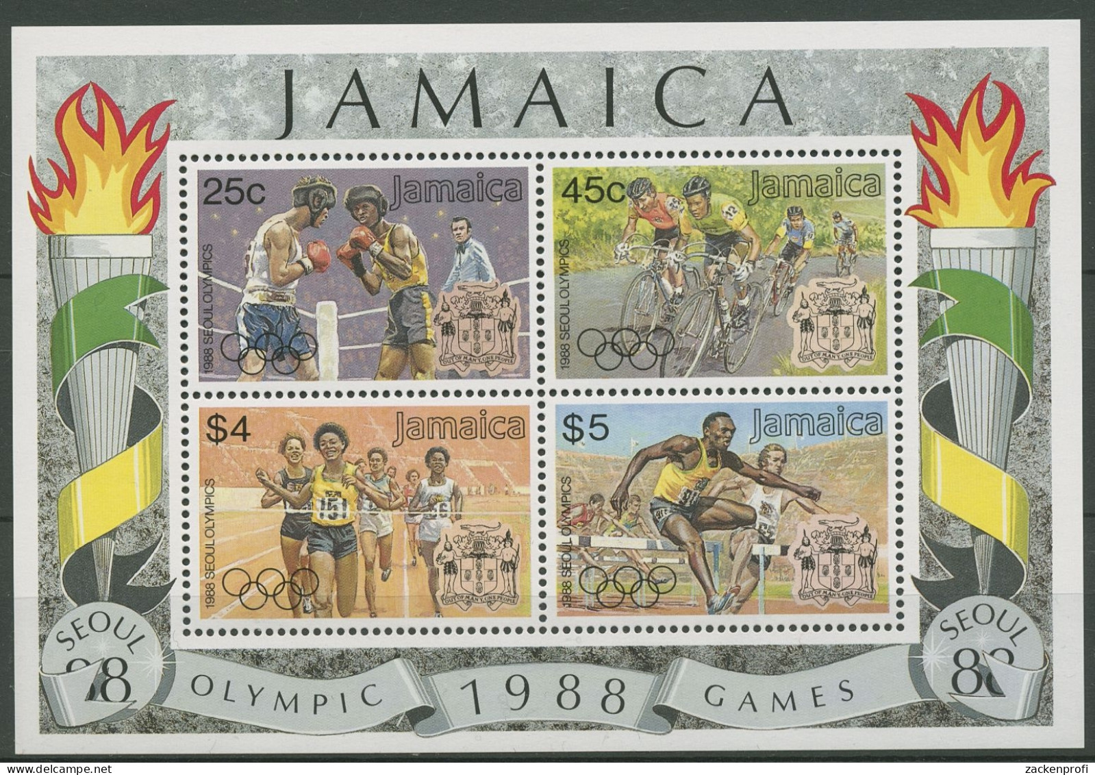 Jamaika 1988 Olympia Sommerspiele Seoul Block 29 Postfrisch (C94228) - Jamaica (1962-...)