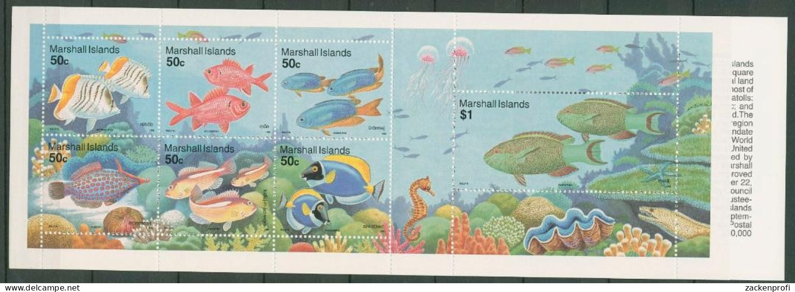 Marshall-Inseln 1993 Korallenriff Fische 459/65 MH Postfrisch (C29176) - Marshall