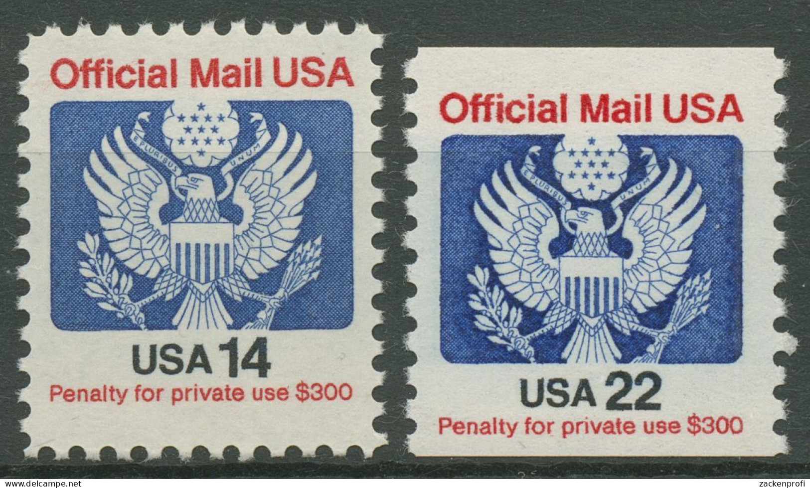 USA 1985 Dienstmarke Staatswappen D 108/09 Postfrisch - Service
