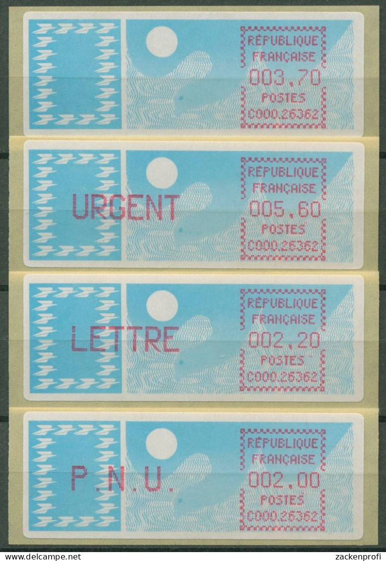 Frankreich ATM 1985 Taube Satz 2,00/2,20/3,70/5,60 ATM 6.1 Zd ZS 4 Postfrisch - 1985 « Carrier » Paper