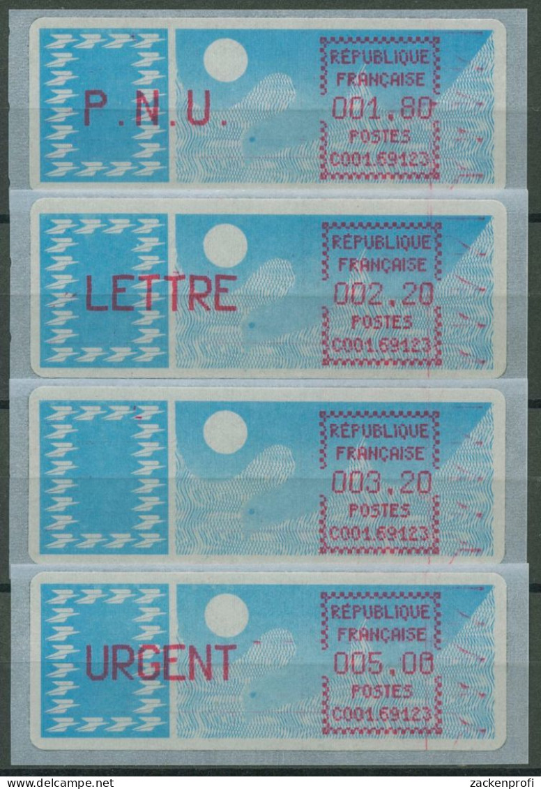 Frankreich ATM 1985 Taube Satz 1,80/2,20/3,20/5,00 ATM 6.4 Xd ZS 2 Postfrisch - 1985 « Carrier » Paper