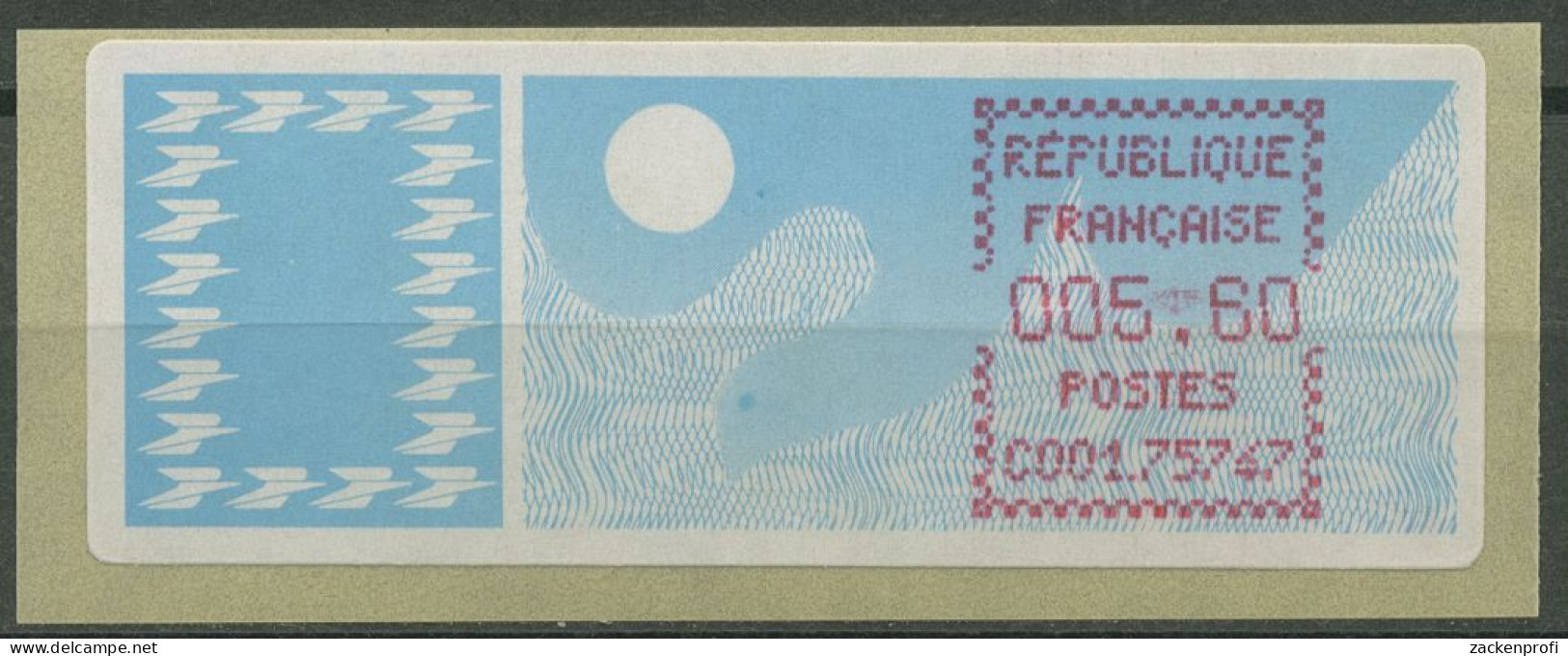 Frankreich ATM 1985 Taube Einzelwert ATM 6.15 Zd Postfrisch - 1985 Papier « Carrier »