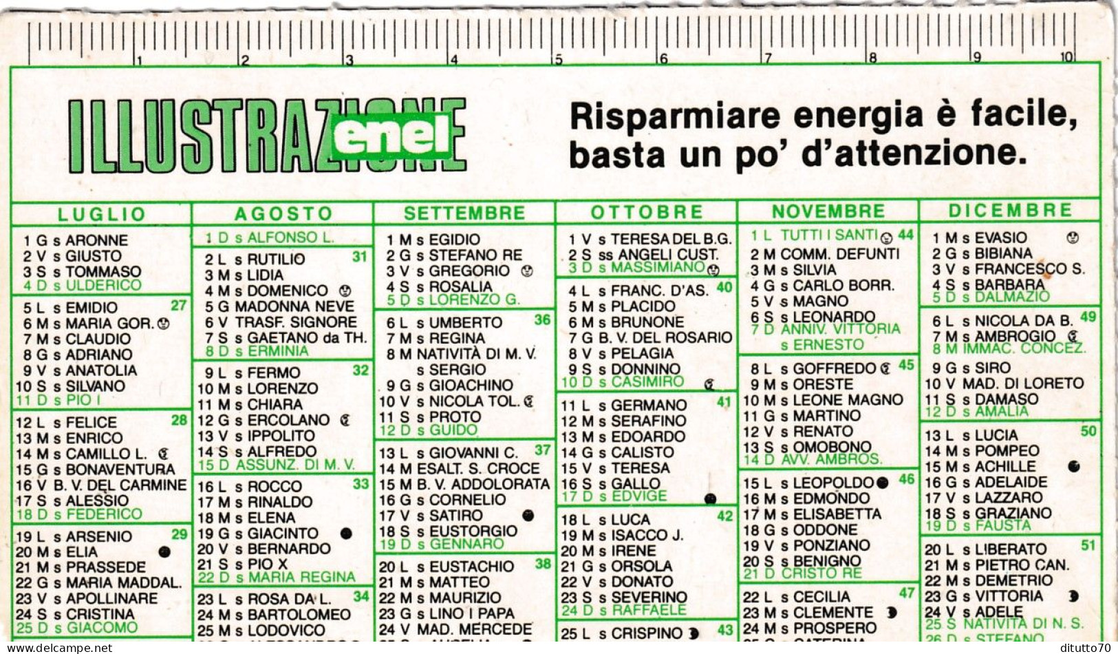 Calendarietto - Illustrazione Enel - Anno 1982 - Petit Format : 1981-90