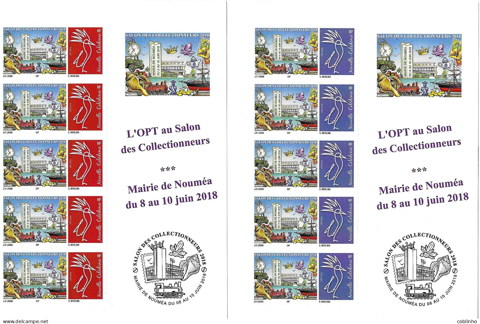 NOUVELLE CALEDONIE (New Caledonia)- Bords De Feuille De Timbres Personnalisés - OPT - 2018 - Salon Des Collectionneurs - Unused Stamps
