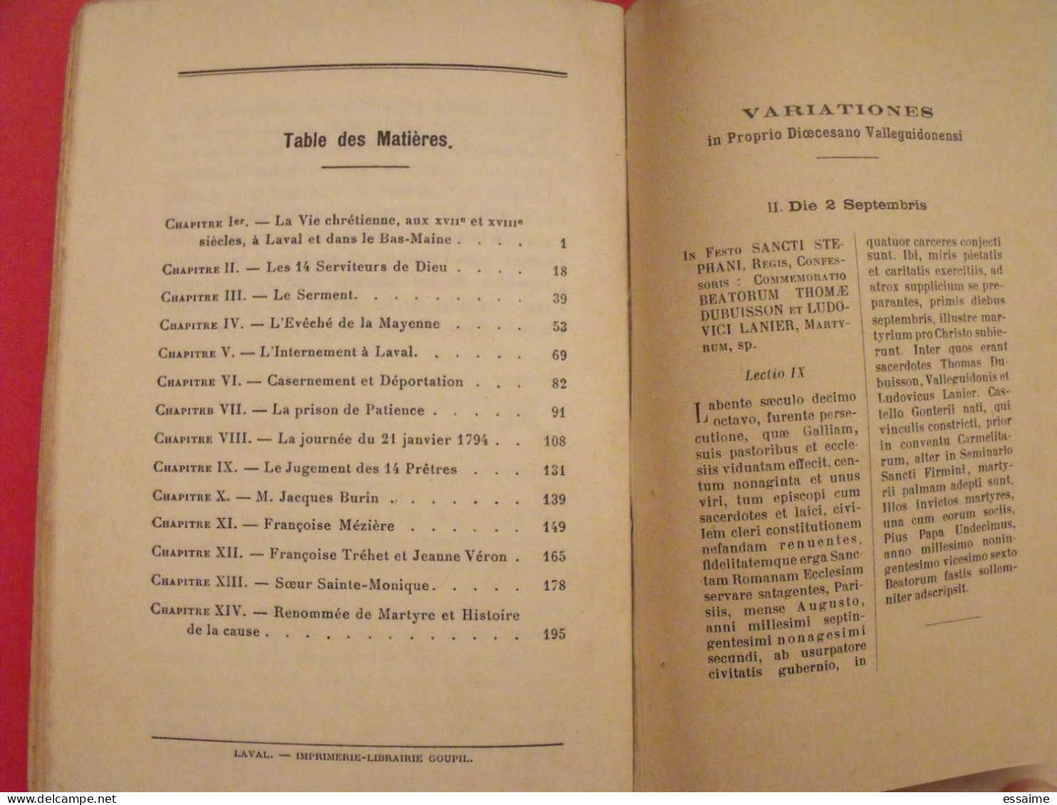 Les Martyrs De Laval. Cesbron 1950. 14 Prêtres Martyrs En 1794 à Laval. Mayenne 53 - Pays De Loire