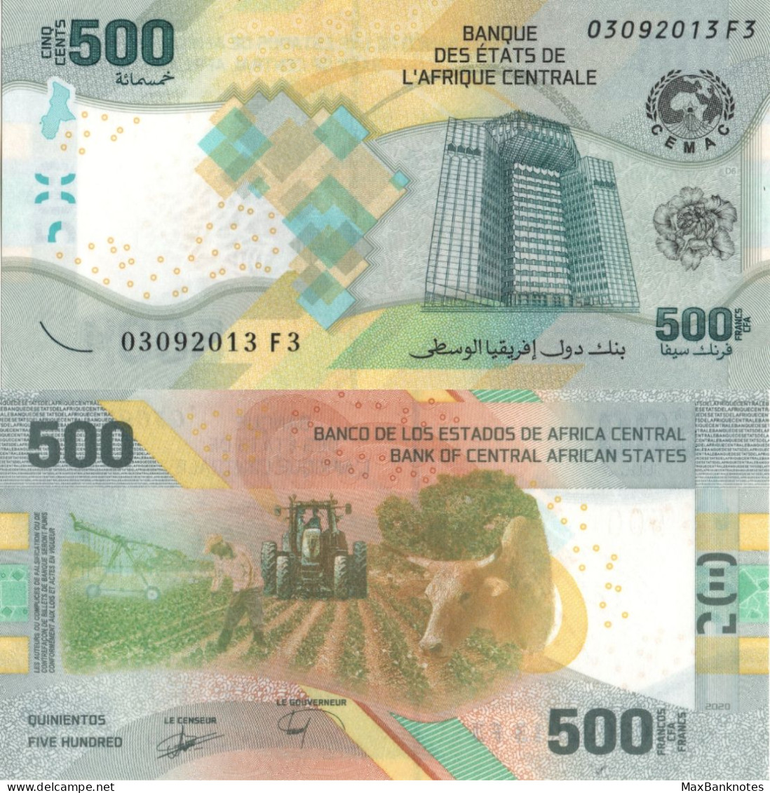 Central African States / 500 Francs / 2020 / P-700(a) / UNC - Estados Centroafricanos