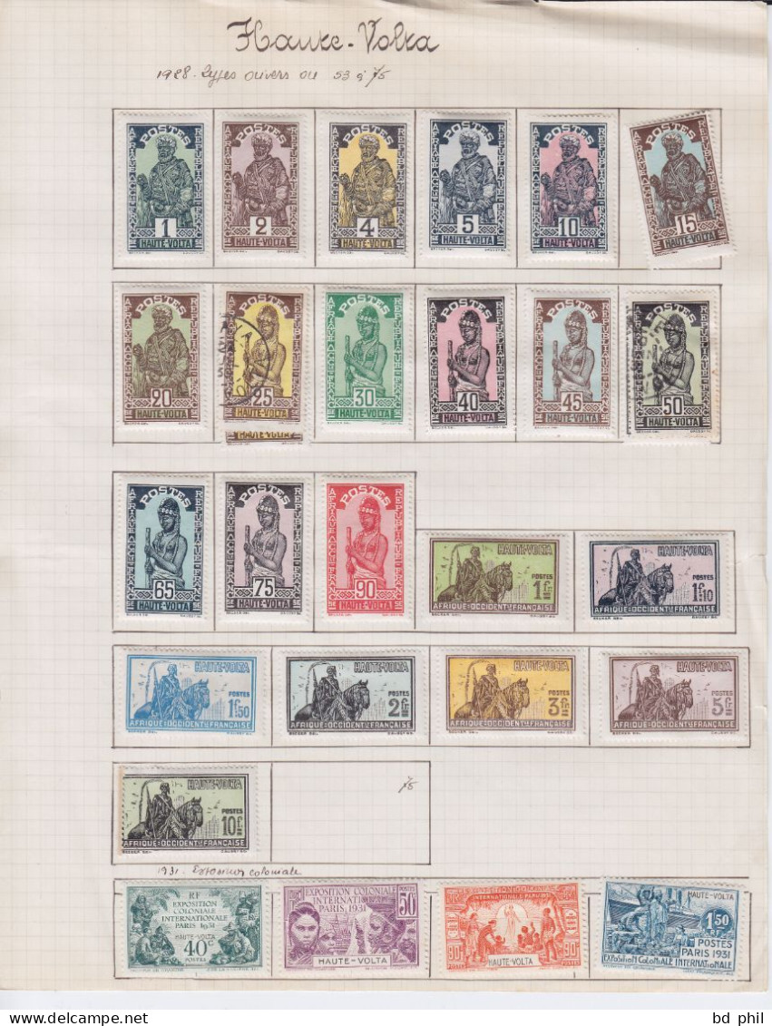 Lot 26 Timbres Haute Volta 1928 1931 Neuf Et Oblitéré Avec Charnière - Autres & Non Classés