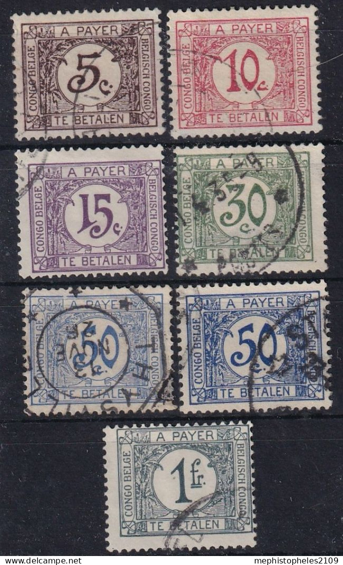 BELGISCH CONGO 1923 - Canceled - Sc# J1-J7 - Complete Set! - TAXE - Used Stamps