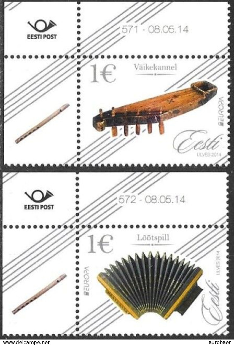 Estonia Estland Eesti Estonie 2014 Europa Cept Music Instruments Mi.No. 794-95 MNH ** Neuf Postfrisch - 2014