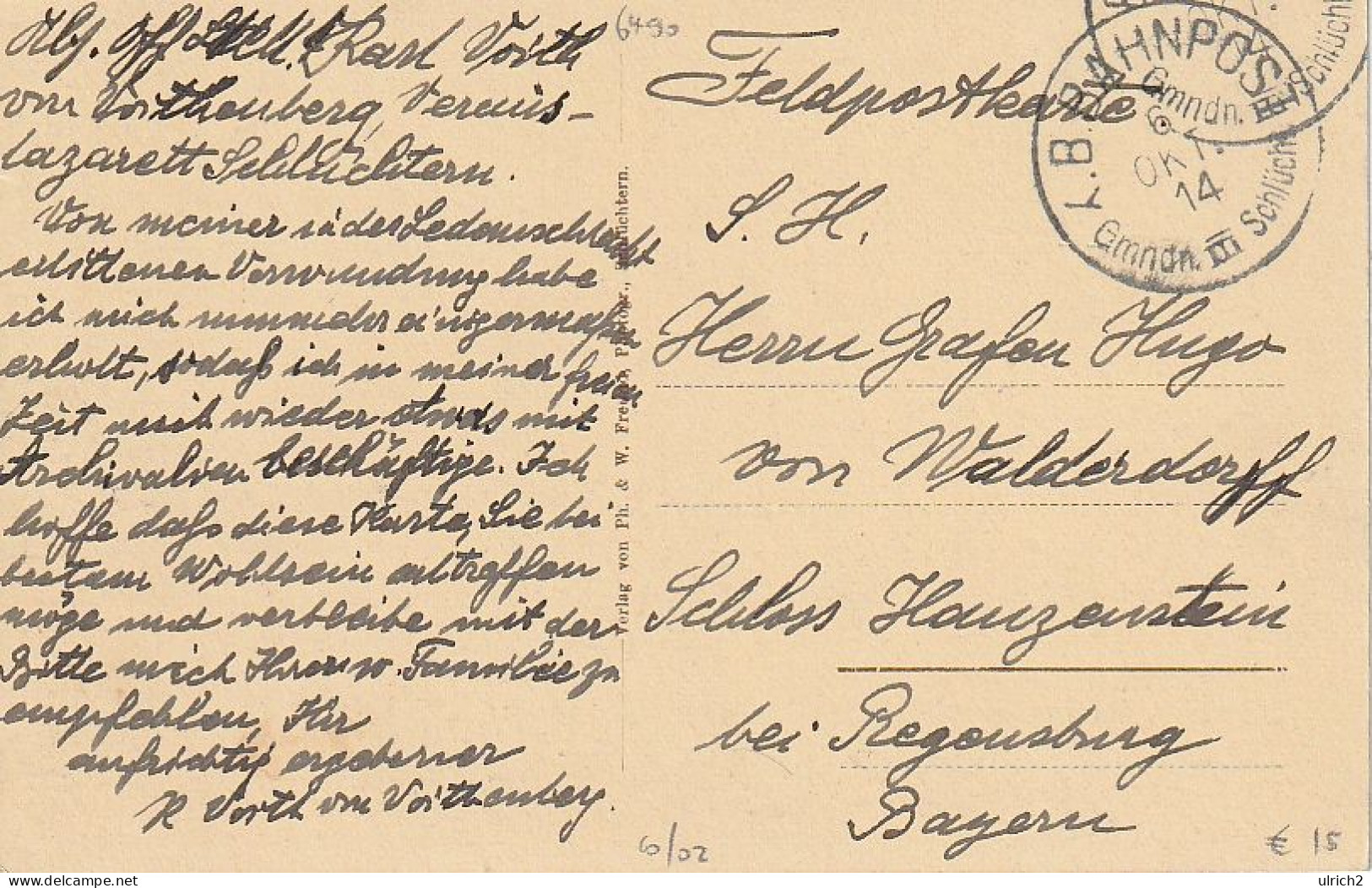 AK Schlüchtern - Kreiskrankenhaus - Hugo Von Stumm-Stiftung - Feldpost Bahnpost Gmndn-Schlüchtern - 1914  (67448) - Schluechtern