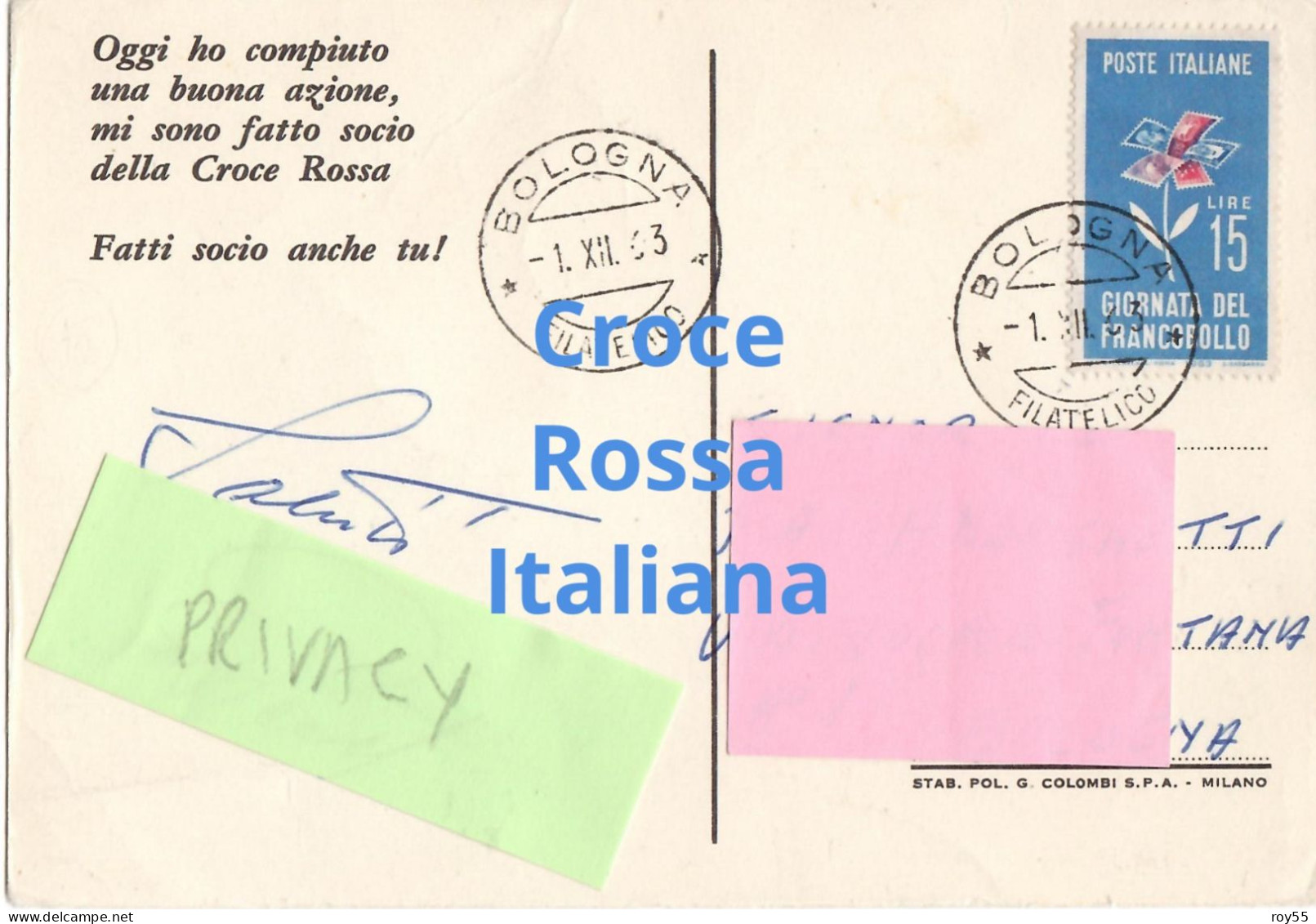 Centenario Della Croce Rossa Cartolina Del Centenario (1863-1963/v.retro) - Croce Rossa