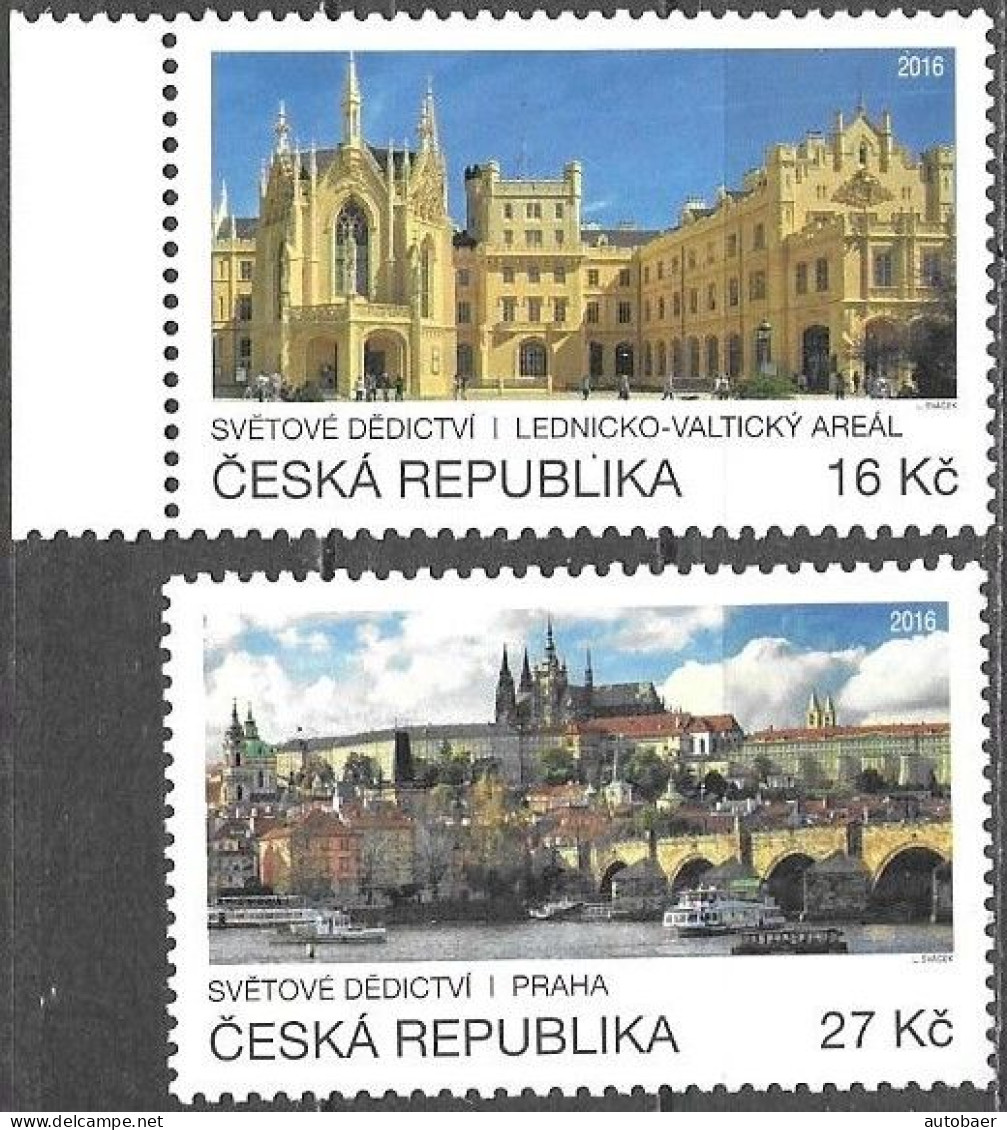 Czech Republic 2016 Unesco Lednice Valtice Praha Mi.No. 898-99 MNH ** Neuf Postfrisch - Lettonie