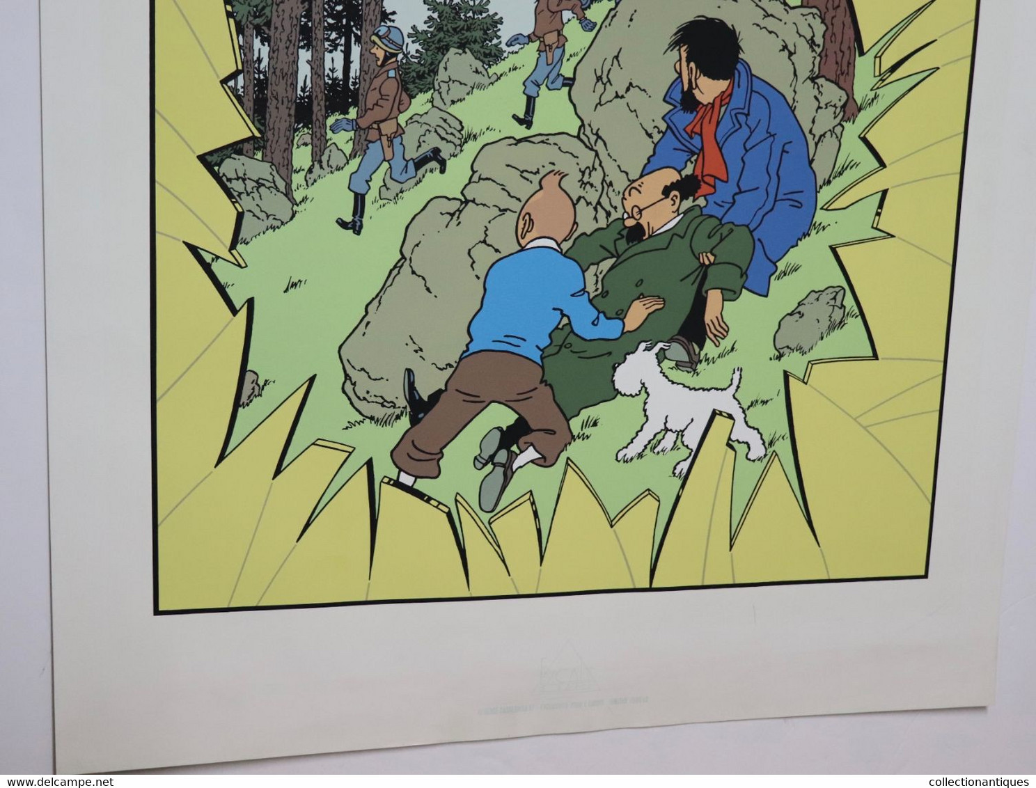 Sérigraphie Hergé Tintin - L'Affaire Tournesol (scène De La Fuite) - Ed. Limitée Escale Paris Casterman 1500 Ex.- 1987 - Serigraphien & Lithographien