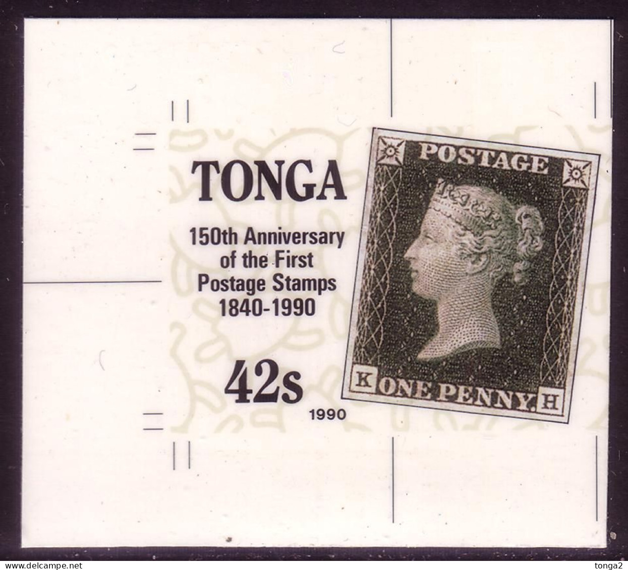 TONGA Cromalin Proof 1990 - Shows 1d Black - Rare - Tonga (1970-...)