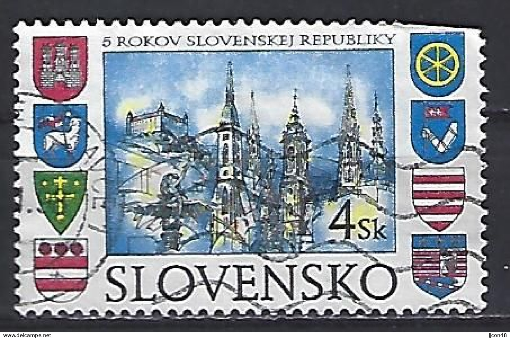 Slovakia 1998  5th Ann.of Republic (o) Mi.300 - Usados