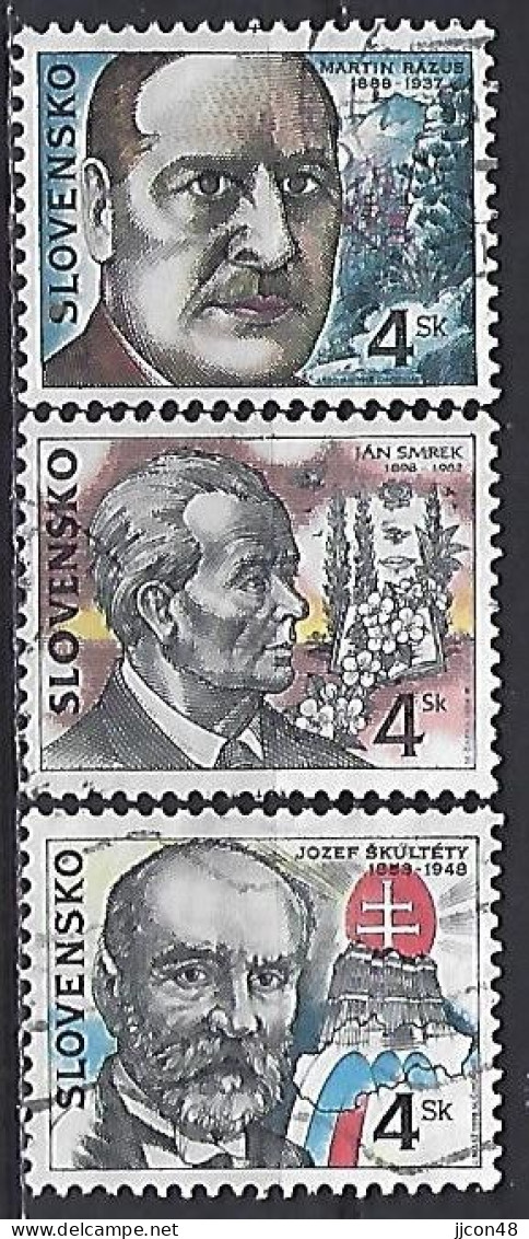 Slovakia 1998  Personalities (o) Mi.302-304 - Usados