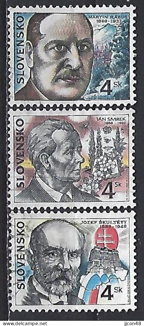 Slovakia 1998  Personalities (o) Mi.302-304 - Gebraucht