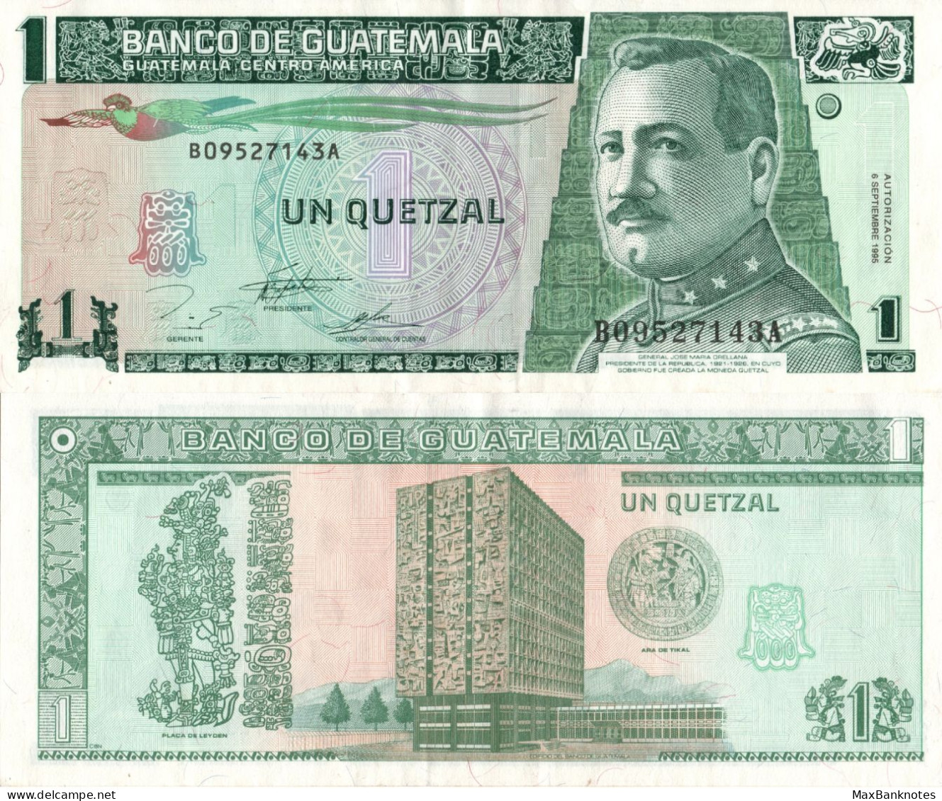 Guatemala / 1 Quetzal / 1995 / P-87(c) / AUNC - Guatemala