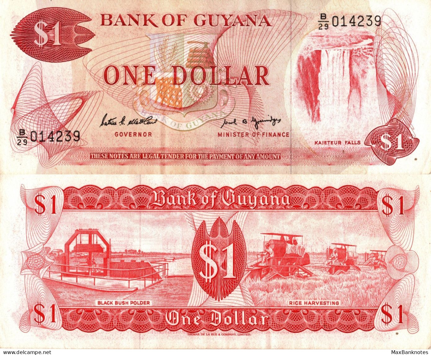 Guyana / 1 Dollar / 1989 / P-21(f) / XF - Guyana