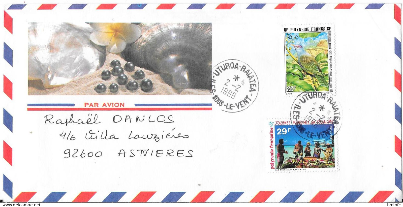 1996 Par Avion Au Départ De Uturoa - Storia Postale