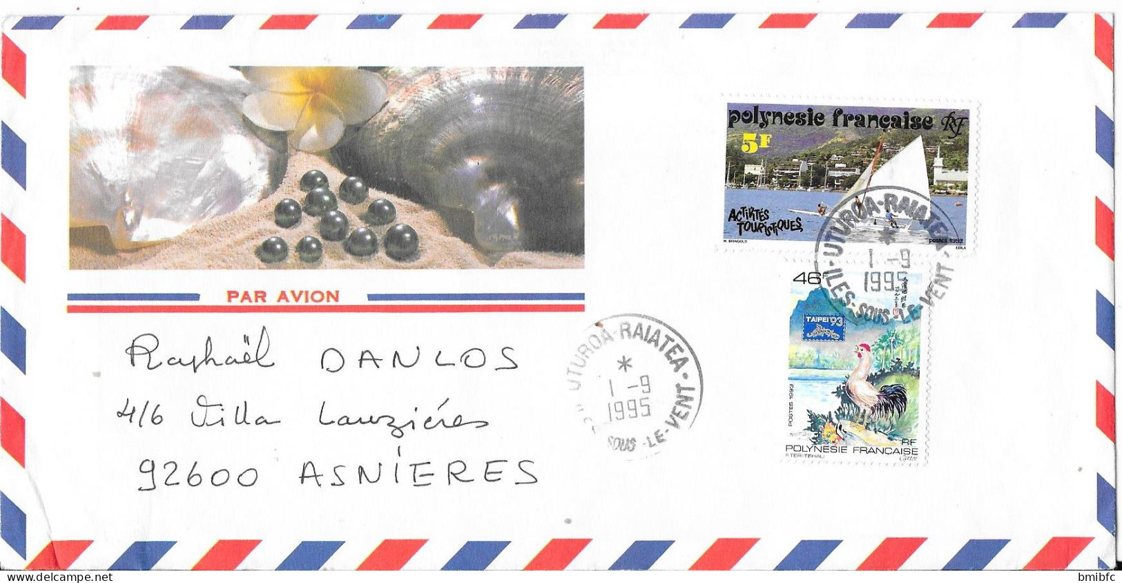 1995  Par Avion Au Départ De Uturoa - Briefe U. Dokumente