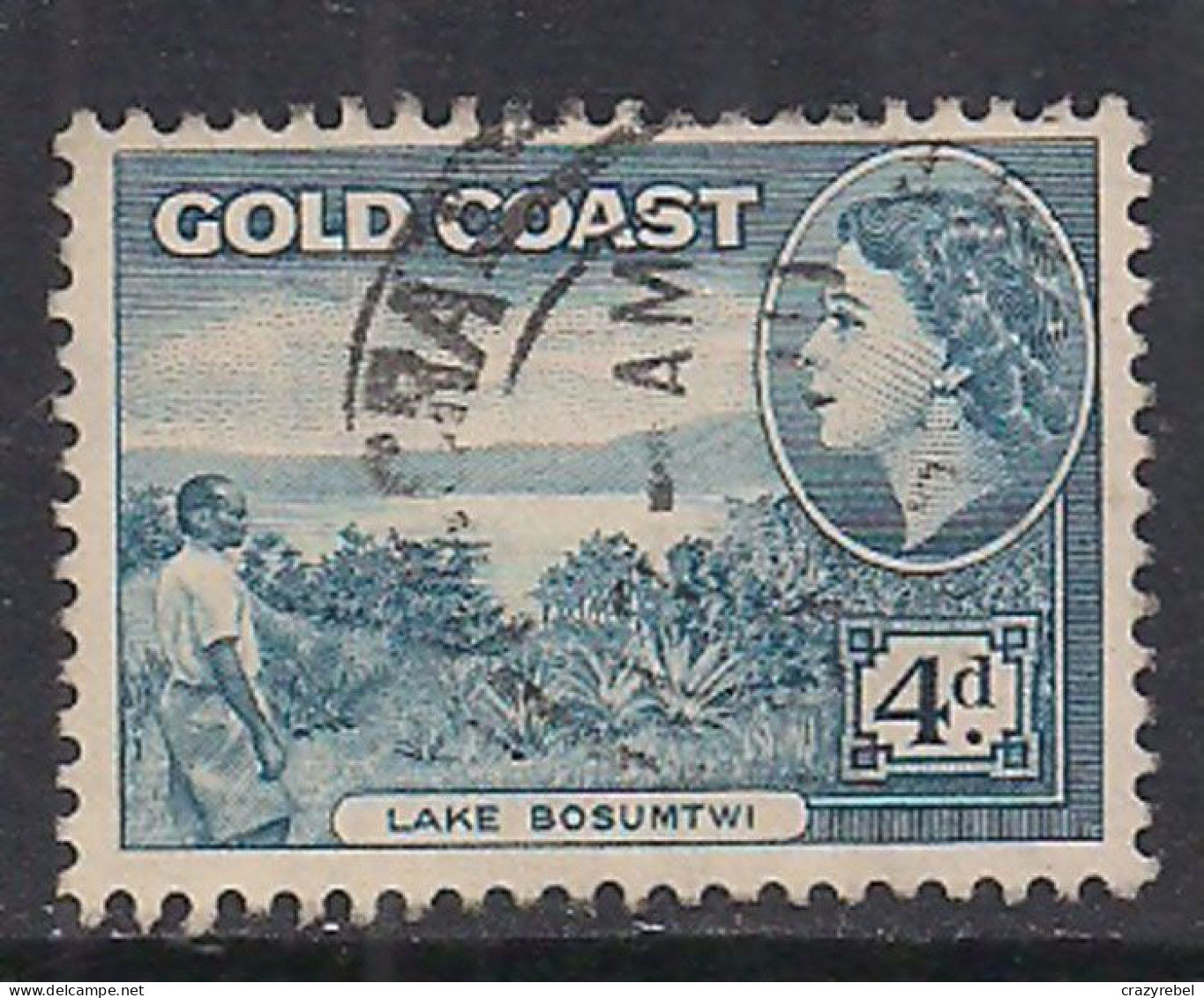 Gold Coast 1952-54 QE2 4d Blue SG 159 Used ( F1389 ) - Côte D'Or (...-1957)