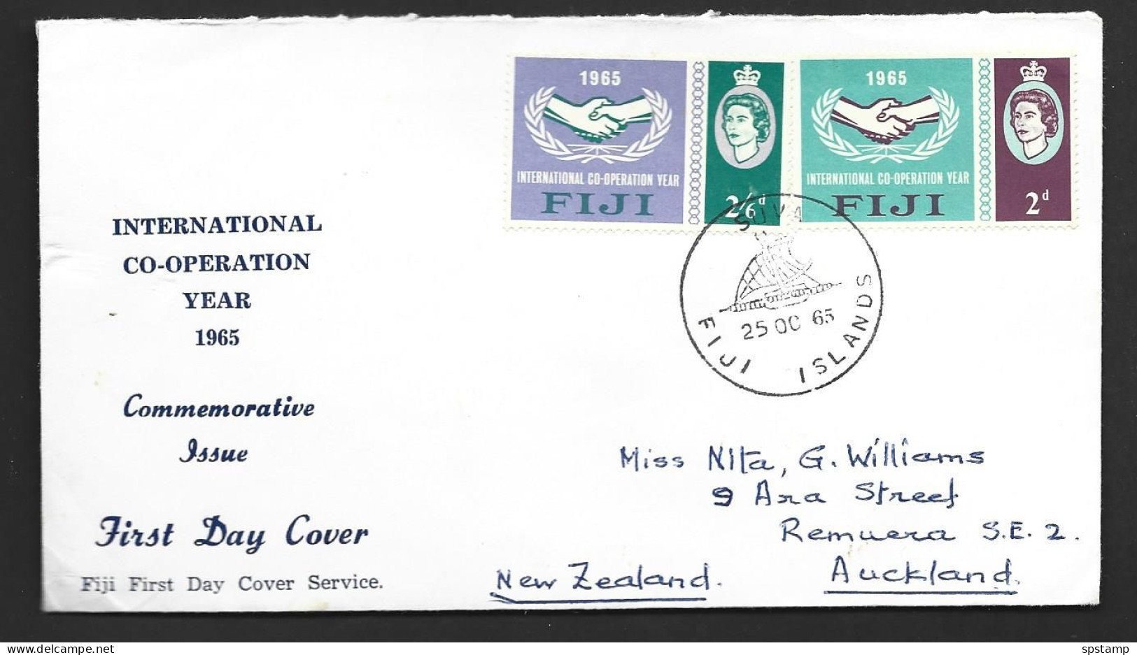 Fiji 1965 International Cooperation Year ICY Set Of 2 On First Day Cover FDC Illustrated Addressed - Fiji (...-1970)
