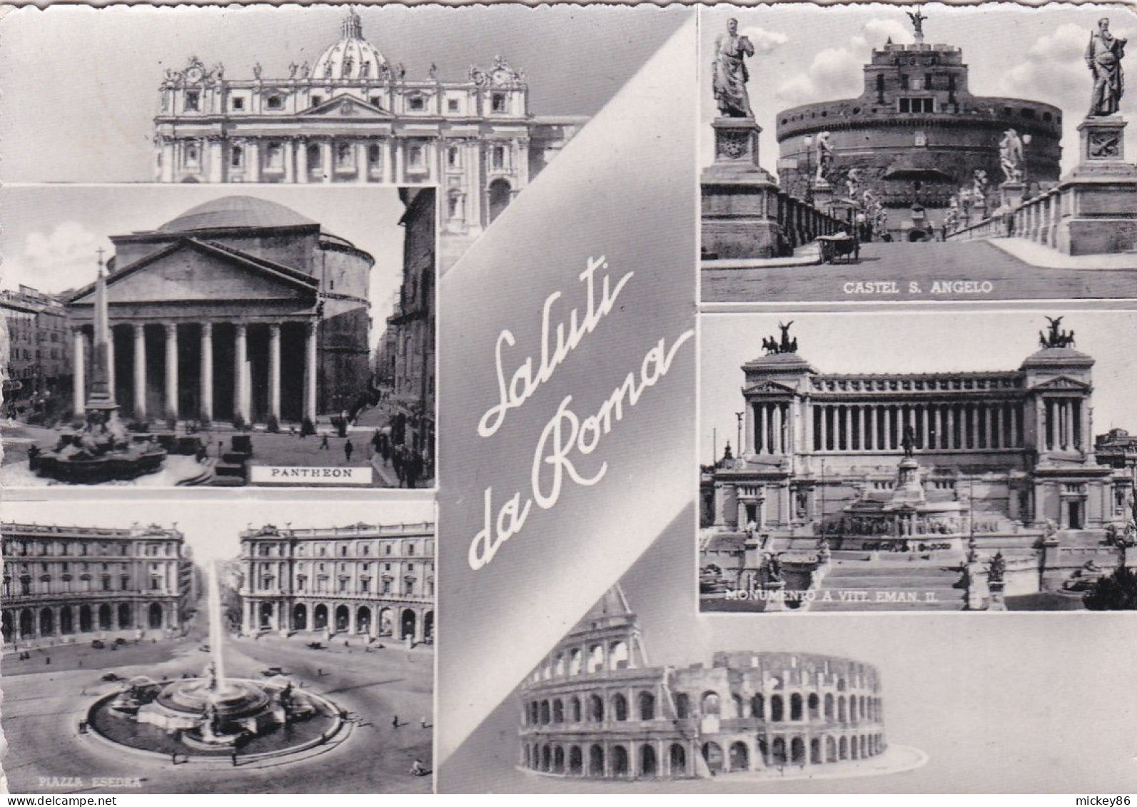 Italie--ROMA --Saluti Da Roma --Multivues .....timbre....cachet - Mehransichten, Panoramakarten