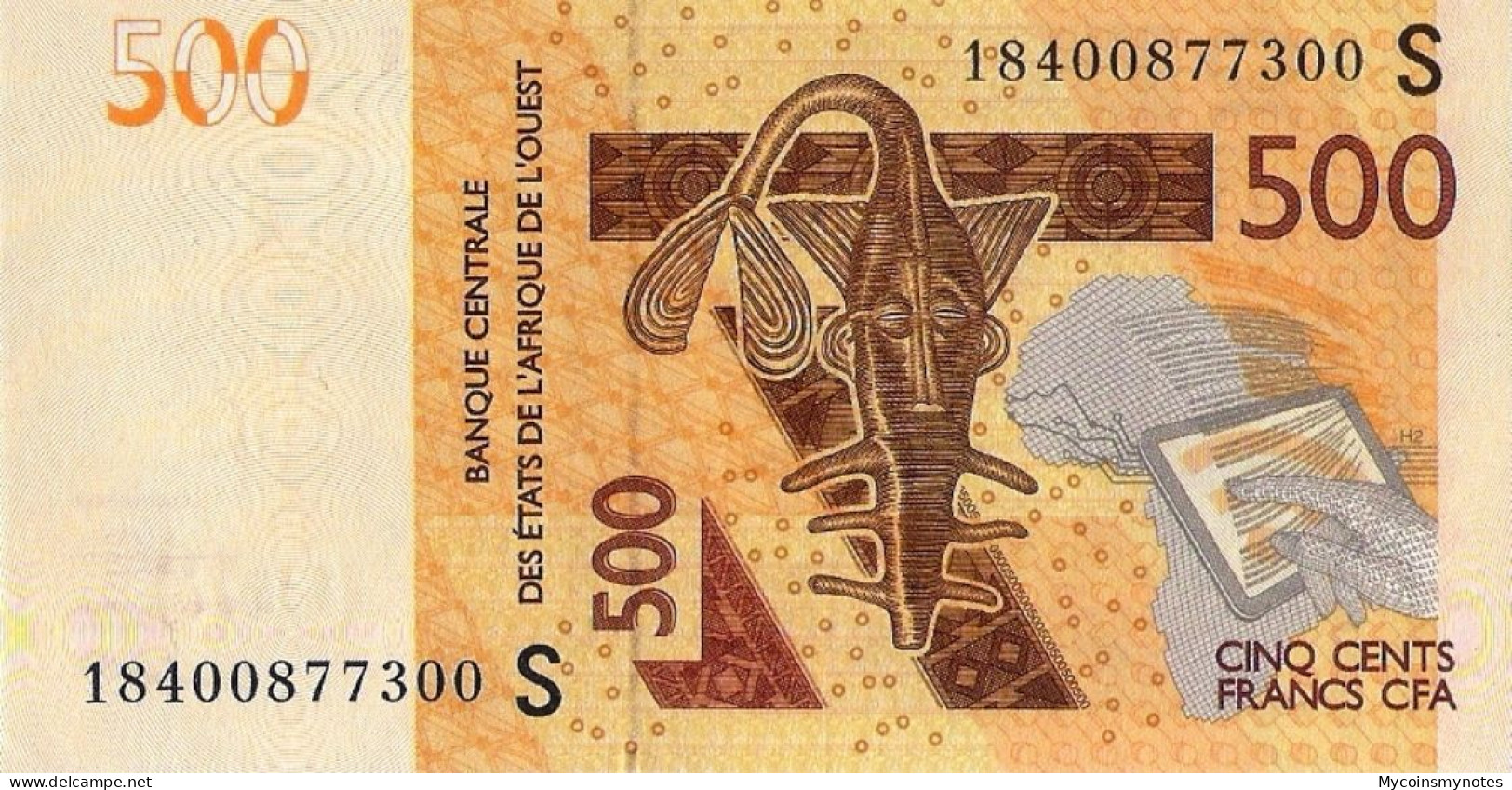 West African States, GUINEA (GUINÉ) BISSAU, 500 CFA, 2018, Code S, P-New, UNC - États D'Afrique De L'Ouest