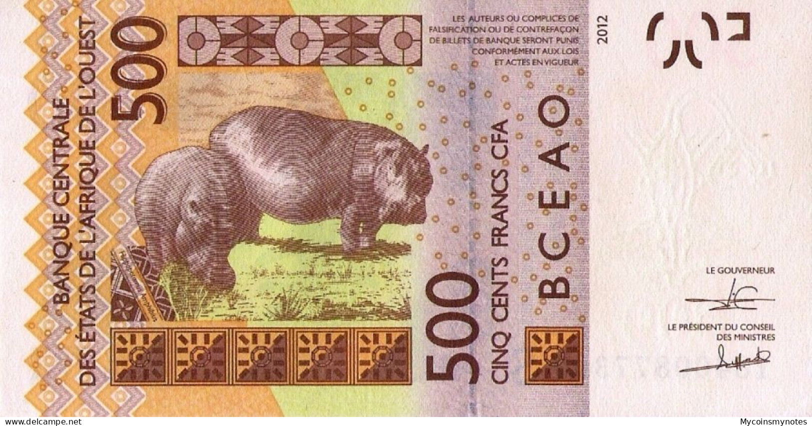 West African States, GUINEA (GUINÉ) BISSAU, 500 CFA, 2018, Code S, P-New, UNC - États D'Afrique De L'Ouest