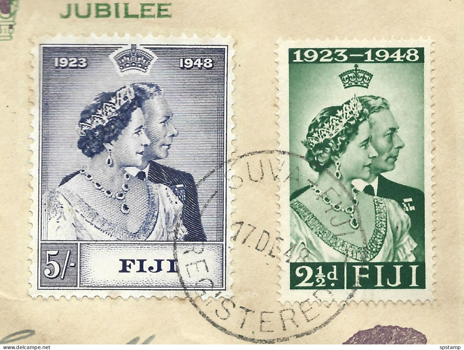 Fiji 1948 Royal Siver Wedding RSW Set Of 2 On Registered First Day Cover FDC Illustrated Addressed - Fiji (...-1970)