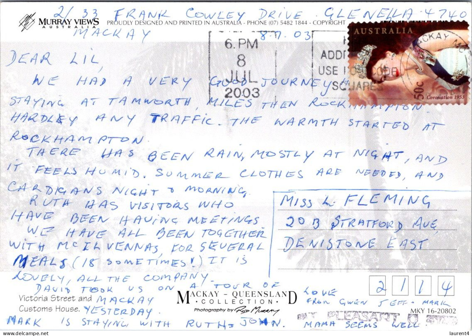 12-2-2024 (3   X 51 Australia - QLD - Mackay  (with Queen Elizabeth II Stamp) - Far North Queensland