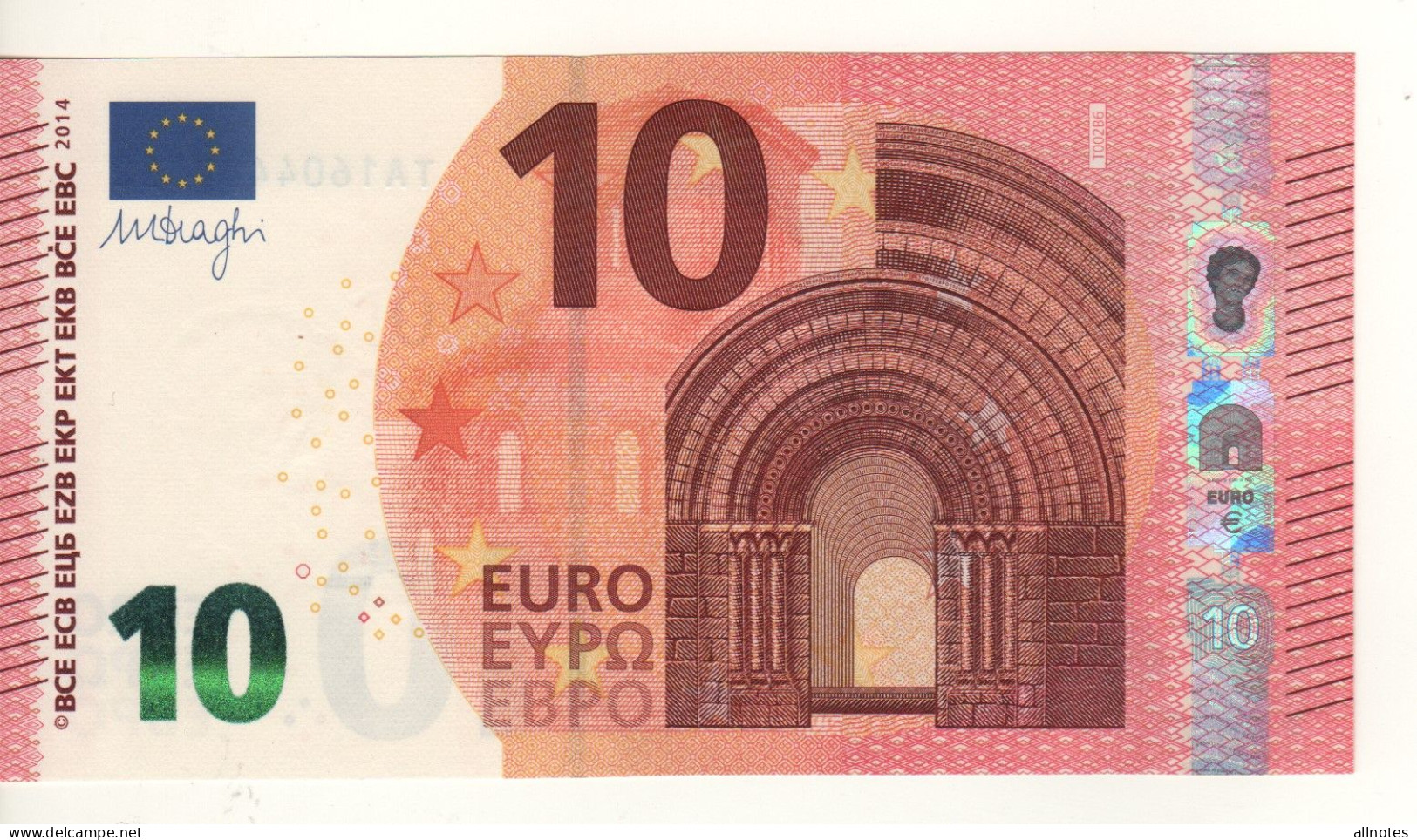 10 EURO  "T" Irlanda    DRAGHI     T 002 B6   TA1604487532   /  FDS - UNC - 10 Euro