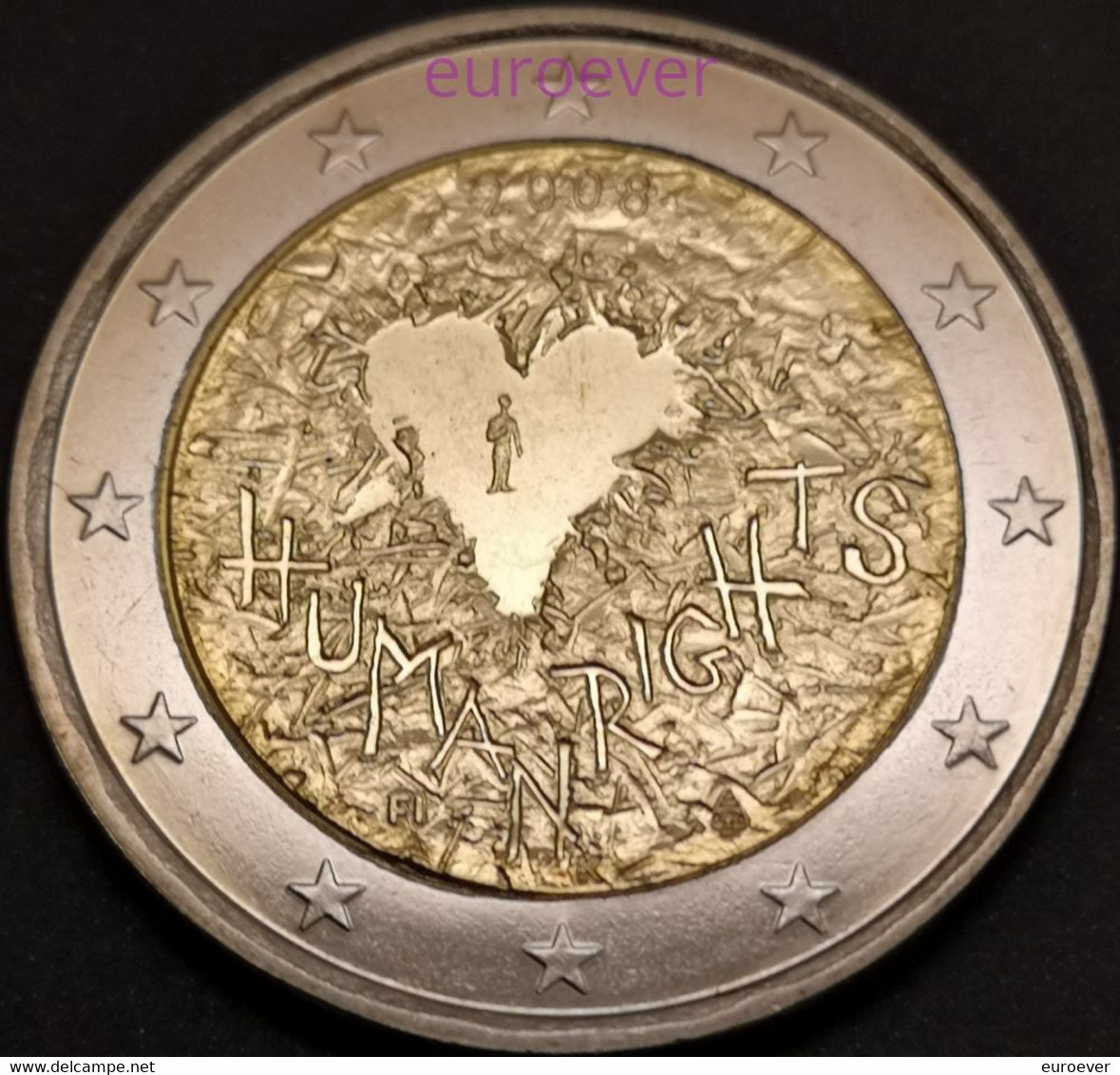2 Euro Gedenkmünze 2008 Nr. 8 - Finnland / Finland - Menschenrechte UNC - Finnland