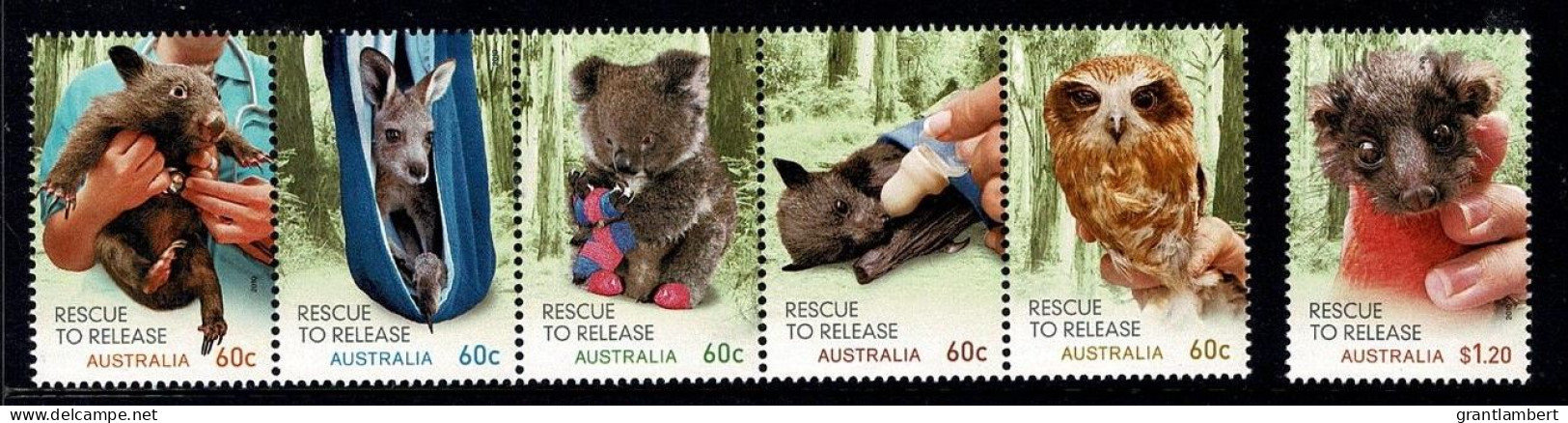 Australia 2010 Wildlife Caring - Rescue To Release  Set Of 6 MNH - Mint Stamps