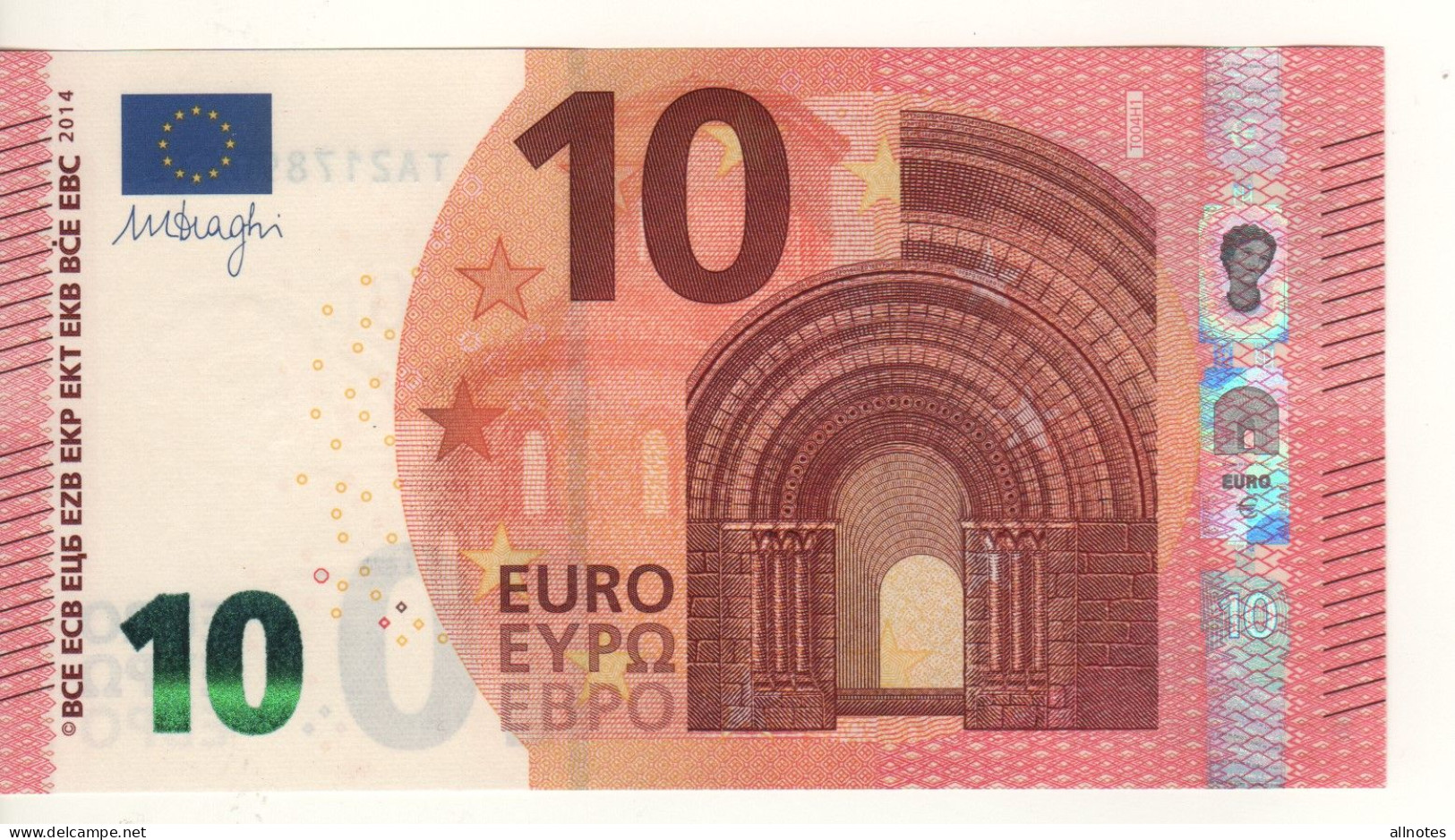 10 EURO  "T" Irlanda    DRAGHI     T 004 H1   TA2178901381   /  FDS - UNC - 10 Euro