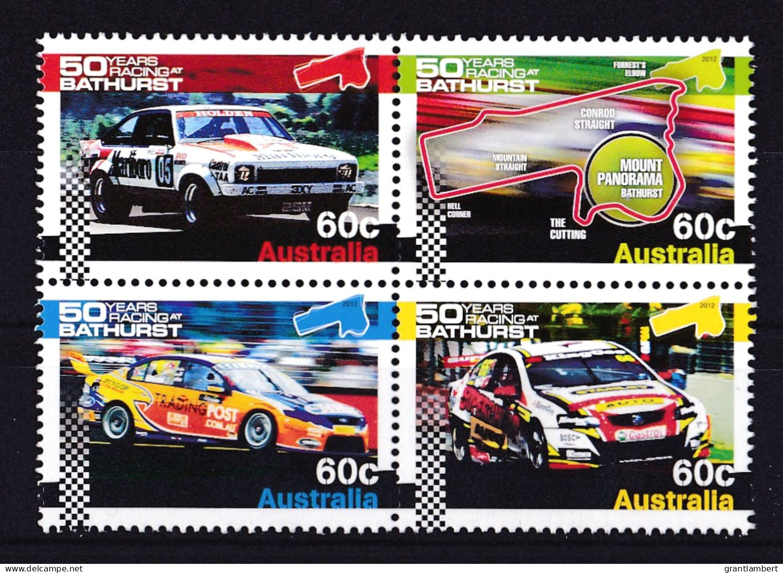 Australia 2012 Bathurst - 50 Years Of Car Racing Block Of 4 MNH - Ongebruikt